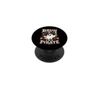 Bruh I'm A Pirate Cute Ghost Captain Flag Spooky Humor PopSockets Adhesive PopGrip