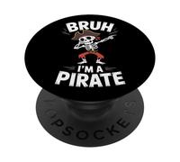 Bruh Im A Pirate Dabbing Skeleton Buccaneer PopSockets Adhesive PopGrip