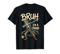 Bruh I'm a Pirate Dabbing Skull Lazy Halloween Costume Funny T-Shirt