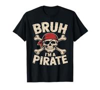 Bruh I'm A Pirate I'm Pirate Lazy Pirate Skull Costume Kids T-Shirt