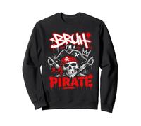 Bruh I'm a Pirate Lazy Skull Halloween Costume Man Boys Kids Sweatshirt