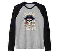 Bruh I'm A Pirate - Pirate Costume Buccaneer Jolly Roger Raglan Baseball Tee