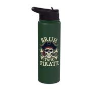 Bruh I'm A Pirate - Pirate Costume Buccaneer Jolly Roger Stainless Steel Insulated Water Bottle