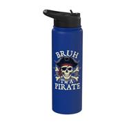 Bruh I'm A Pirate - Pirate Costume Buccaneer Jolly Roger Stainless Steel Insulated Water Bottle