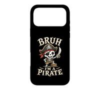 Bruh I'm A Pirate Skeleton Captain Halloween Humor Case for iPhone 17 Pro Max