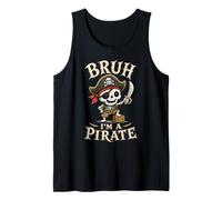 Bruh I'm A Pirate Skeleton Captain Halloween Humor Tank Top