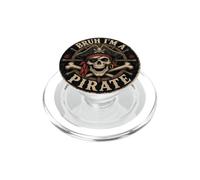 Bruh I'm a Pirate Skull Vintage Graphic PopSockets PopGrip for MagSafe