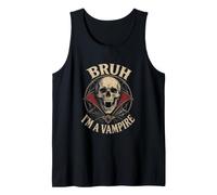 Bruh Im A Vampire Skull Dracula Lazy Halloween Costume Tank Top