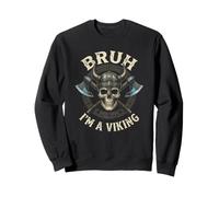Bruh Im A Viking Skull Lazy Halloween Costume Sweatshirt