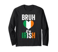 Bruh I'm Irish Funny Ireland Flag Long Sleeve T-Shirt
