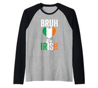 Bruh I'm Irish Funny Ireland Flag Raglan Baseball Tee
