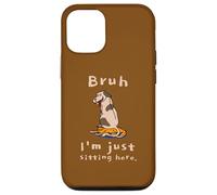 Bruh I'm Just Sitting Here Funny Cat and Dog Humor Case for iPhone 12/12 Pro