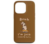 Bruh I'm Just Sitting Here Funny Cat and Dog Humor Case for iPhone 13 Pro