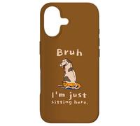 Bruh I'm Just Sitting Here Funny Cat and Dog Humor Case for iPhone 17