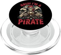 Bruh I'M Pirate Funny Halloween Skeleton Skull Costume Party PopSockets PopGrip for MagSafe