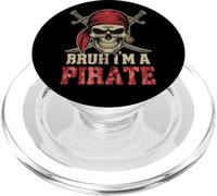 Bruh I'M Pirate Funny Halloween Skeleton Skull Costume Party PopSockets PopGrip for MagSafe