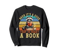 Bruh Its A Good Day to Read Book Raccoon Reading Book Lover Sweatshirt
