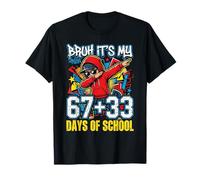 Bruh Its My 100 Days of School Math 67 + 33 Dabbing Design T-Shirt