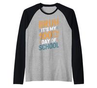 Bruh It's My 100th Day of School Retro Class School Raglan Baseball Tee