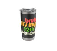 Bruh It's My 12th Birthday Twelfth Bday Celebration Party Stainless Steel Insulated Tumbler