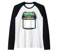 Bruh It's My 13th Birthday Party Sign My Shirt Gamer Gaming Raglan Baseball Tee