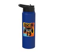 Bruh Its My 19th Birthday 19 Year Old Video Game Gamer Stainless Steel Insulated Water Bottle