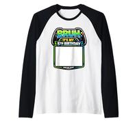 Bruh It's My 5th Birthday Party Sign My Shirt Gamer Gaming 5 Raglan Baseball Tee