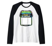 Bruh It's My 8th Birthday Party Sign My Shirt Gamer Gaming Raglan Baseball Tee