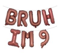 Bruh It's My 9th Birthday Decorations Bruh I'm 9 Party Decorations Bro I'm 9 Balloon Banner Happy 9th Birthday Decor Funny Ninth Bday Supplies for Ninth Bday (BRUH IM 9 Chocolate)