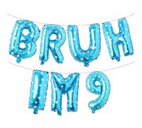 Bruh It's My 9th Birthday Decorations Bruh I'm 9 Party Decorations Bro I'm 9 Balloon Banner Happy 9th Birthday Decor Funny Ninth Bday Supplies for Ninth Bday (BRUH IM 9 Blue Star)