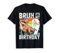 Bruh It's My 9th Birthday Dinosaur T Rex 9 Year Old Boys T-Shirt