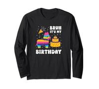 Bruh It's My Birthday Cute Llama Pinata Funny Long Sleeve T-Shirt