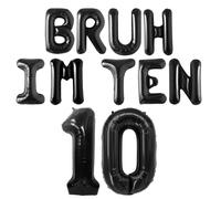 Bruh Its My Birthday Decorations Happy Birthday Banner Black Birth Day Decorations 10 Year Old Party Decorations Bruh Im Ten Decor Balloons