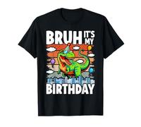 Bruh It's My Birthday Dinosaur Celebration Monster Dino Kids T-Shirt