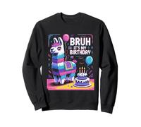 Bruh Its My Birthday Llama Pinata Boy Girl Family Bday Party Sweatshirt