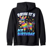 Bruh Its My Birthday Piñata Donkey Sunglasses Meme Slang Zip Hoodie