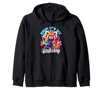 Bruh It's My Birthday Tie Dye Red Panda Zip Hoodie