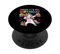 Bruh Its My Birthday Unicorn Dab Rainbow Birthday Party PopSockets Adhesive PopGrip
