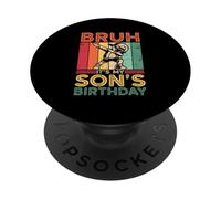 BRUH It's My Son's Retro Birthday Funny Mom Dad Bday Party PopSockets Adhesive PopGrip