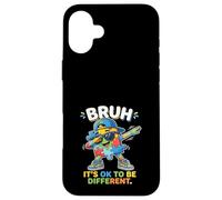 Bruh Its Ok To Be Different Dabbing Autism Puzzle Case for iPhone 16 Plus
