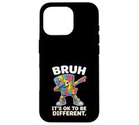 Bruh Its Ok To Be Different Dabbing Autism Puzzle Case for iPhone 16 Pro