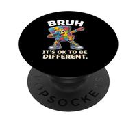 Bruh Its Ok To Be Different Dabbing Autism Puzzle PopSockets Adhesive PopGrip