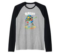Bruh Its Ok to Be Different Dabbing Autism Puzzle Raglan Baseball Tee