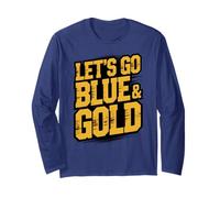 Bruh Let's GO Blue & Gold Team Spirit W ame Day Summer Long Sleeve T-Shirt
