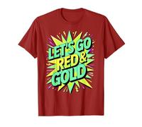 Bruh Let's GO RED & Gold Tournament War Game Day Competition T-Shirt