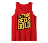 Bruh Let's GO RED & Gold Vibes Only Summer Camp War Game Day Tank Top