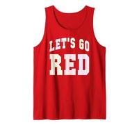 Bruh Let's GO RED Team Spirit Week War Game Day Summer Camp Tank Top