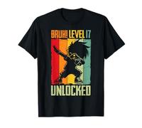 Bruh Level 17 Unlocked 17 Year Old 17th Birthday Dabbing Boy T-Shirt