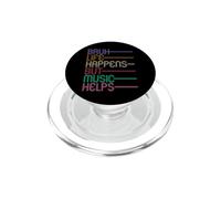Bruh Life Happens But Music Helps PopSockets PopGrip for MagSafe