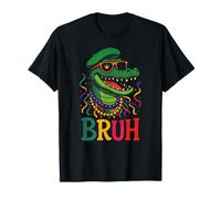 Bruh - Mardi Gras Alligator Funny Cartoon T-Shirt